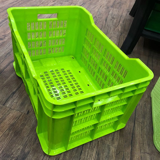 Green Fresh Fruits and Vegetables Crates